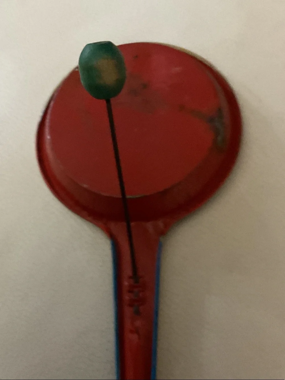 Clown Rattle Hand Toy - Red & Yellow Decorative Accent 1940’s-1950’s